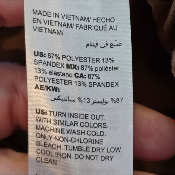 Chico's Vegan Suede Stylish Tan Straight Leg Women's Pants Size 3.5 Size 16 - Picture 7 of 11